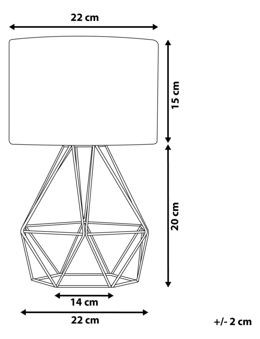 imagem de Candeeiro de mesa 35 cm branco e dourado MARONI1