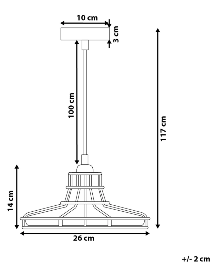 Beliani - Candeeiro de teto em vidro cor de âmbar e metal cor de cobre TORRE