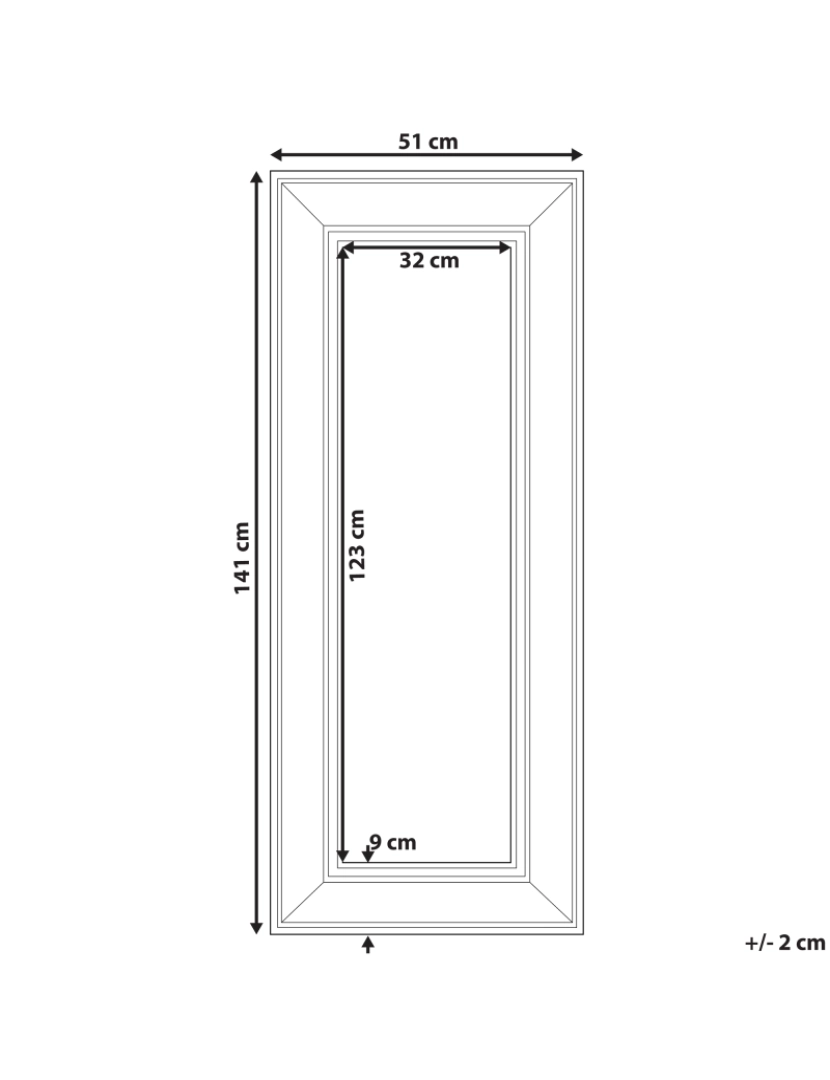 Beliani - Espelho 141 cm Dourado ASPEN