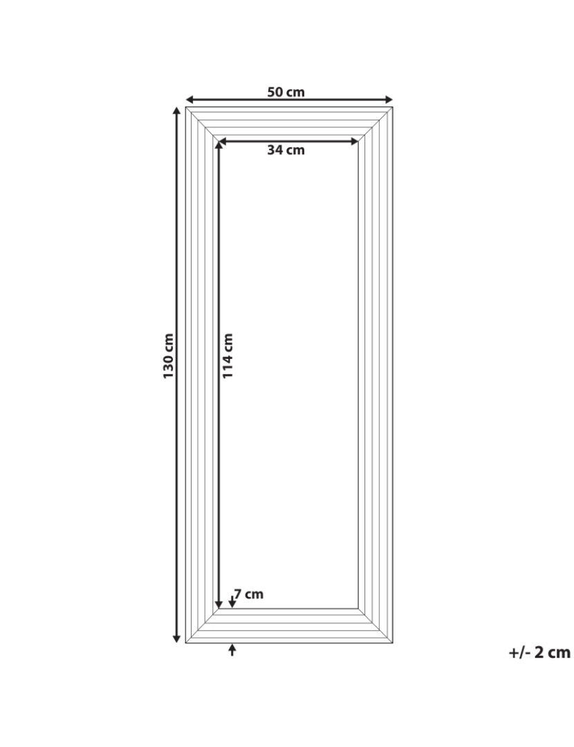 Beliani - Espelho 130 cm Prateado CHATAIN