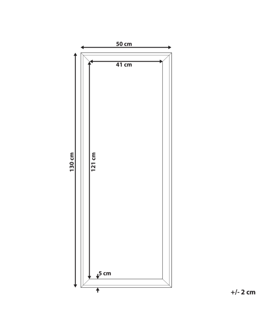 Beliani - Espelho 130 cm Branco creme BENON