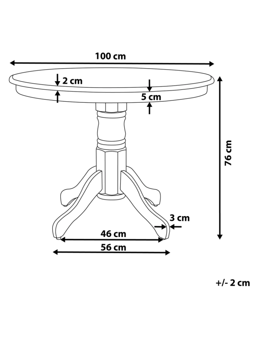 Beliani - Mesa de jantar redonda branca ⌀ 100 cm AKRON