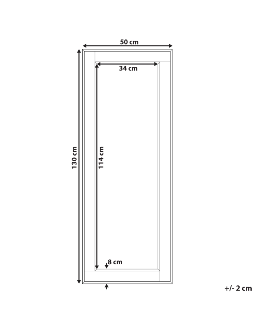 Beliani - Espelho 130 cm Prateado FENIOUX