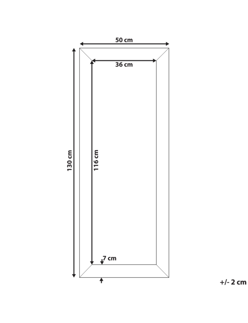 Beliani - Espelho 130 cm Prateado MARANS