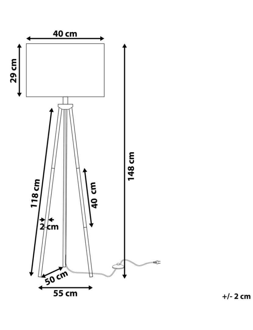 Beliani - Candeeiro de pé 148 cm branco e dourado VISTULA