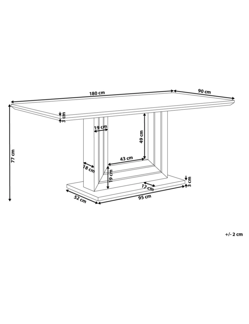 Beliani - Mesa de cozinha branca em aço inoxidável 180 x 90 cm KALONA