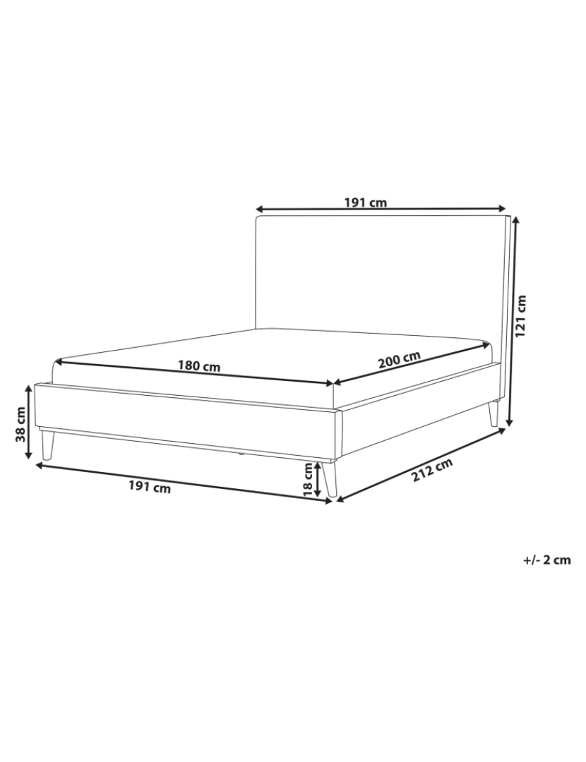 Beliani - Cama de casal em veludo cinzento claro 180 x 200 cm BAYONNE