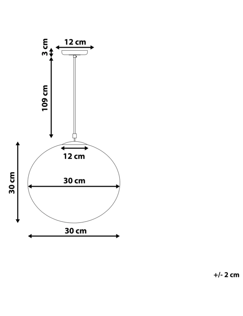 Beliani - Candeeiro de teto em vidro branco BARROW S