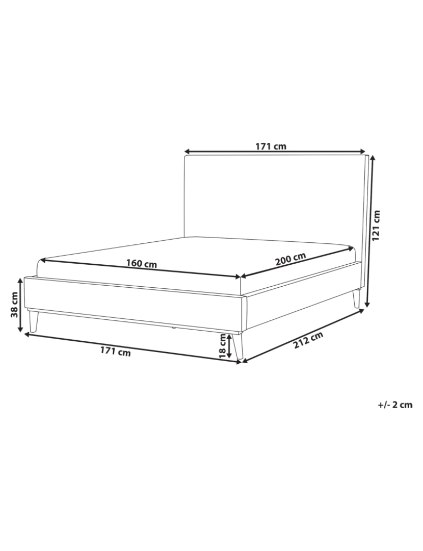 Beliani - Cama de casal em veludo cinzento claro 160 x 200 cm BAYONNE