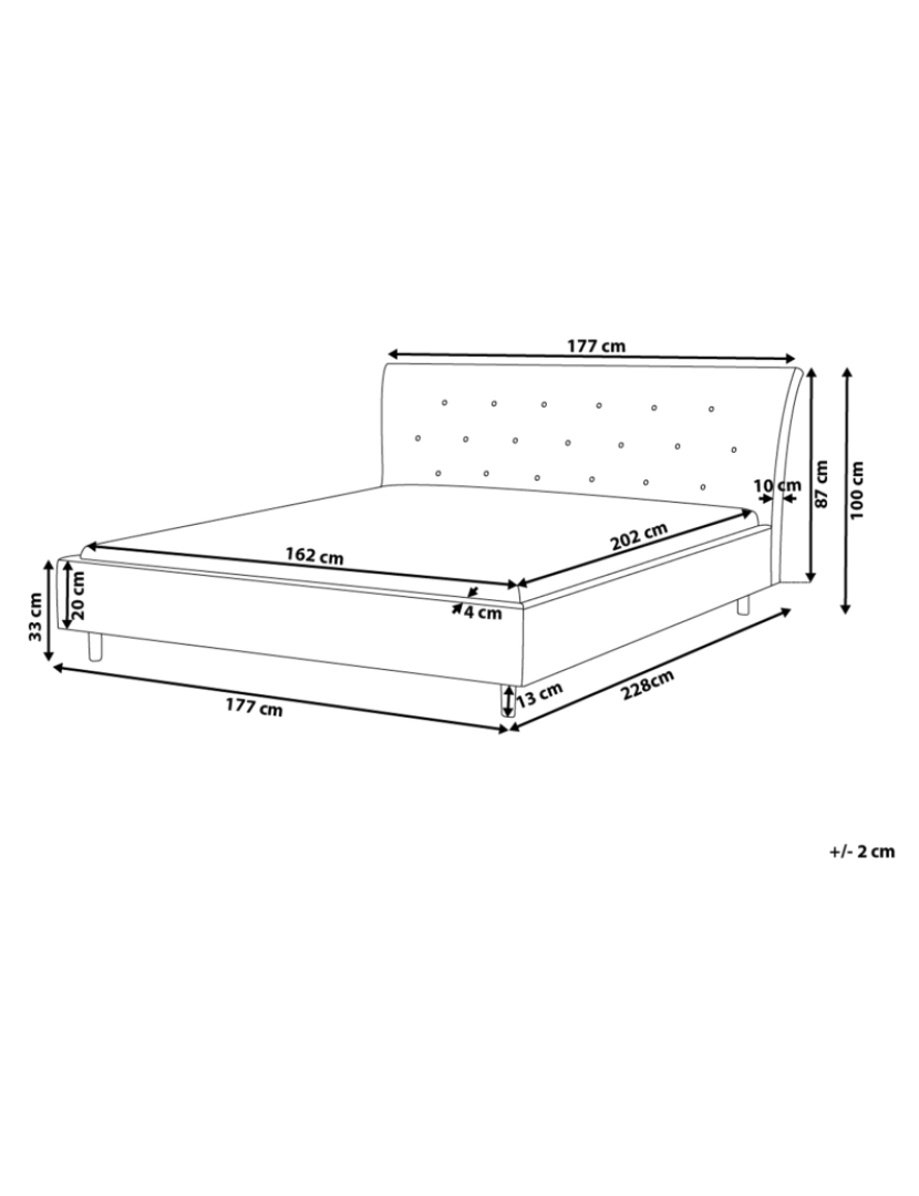 imagem de Cama de casal em tecido cinzento escuro 160 x 200 cm SAVERNE1