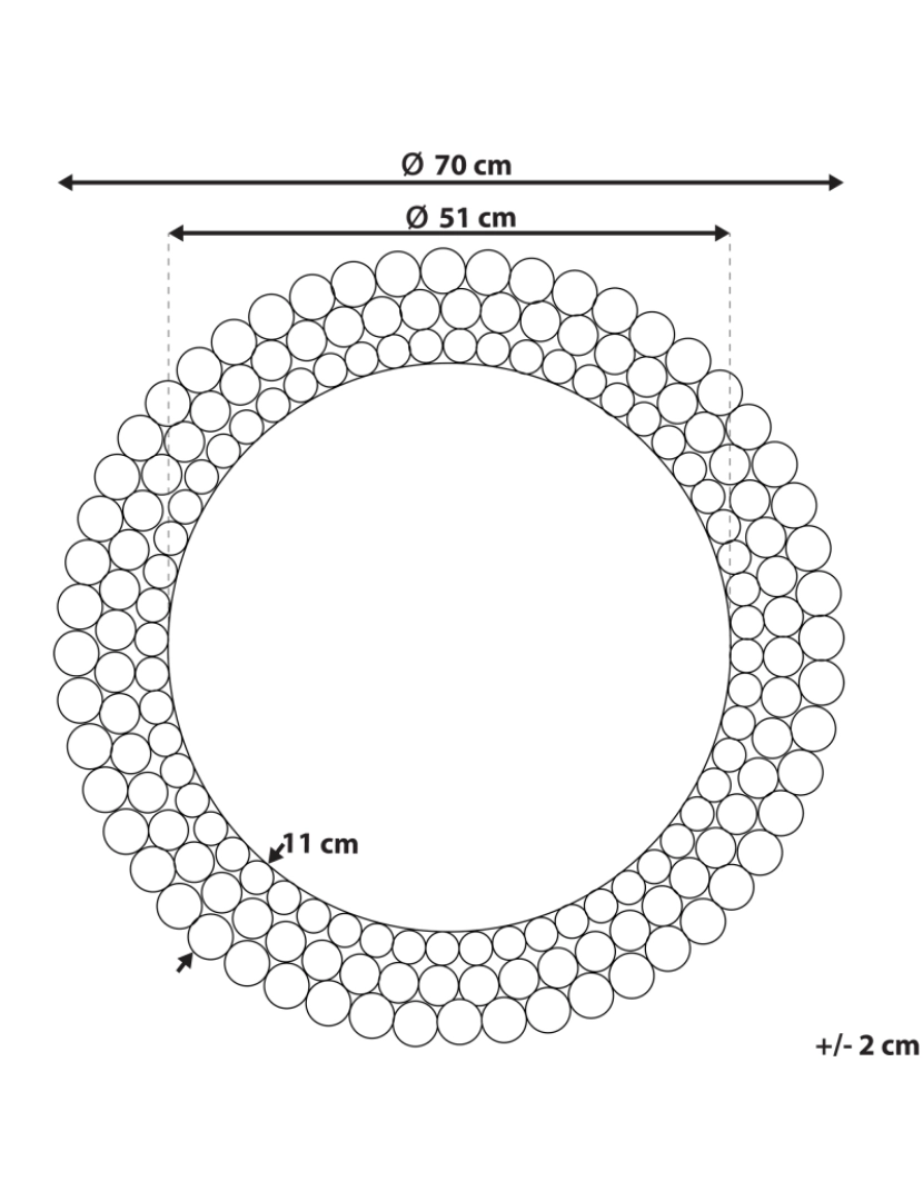 Beliani - Espelho 70 cm Prateado STENAY