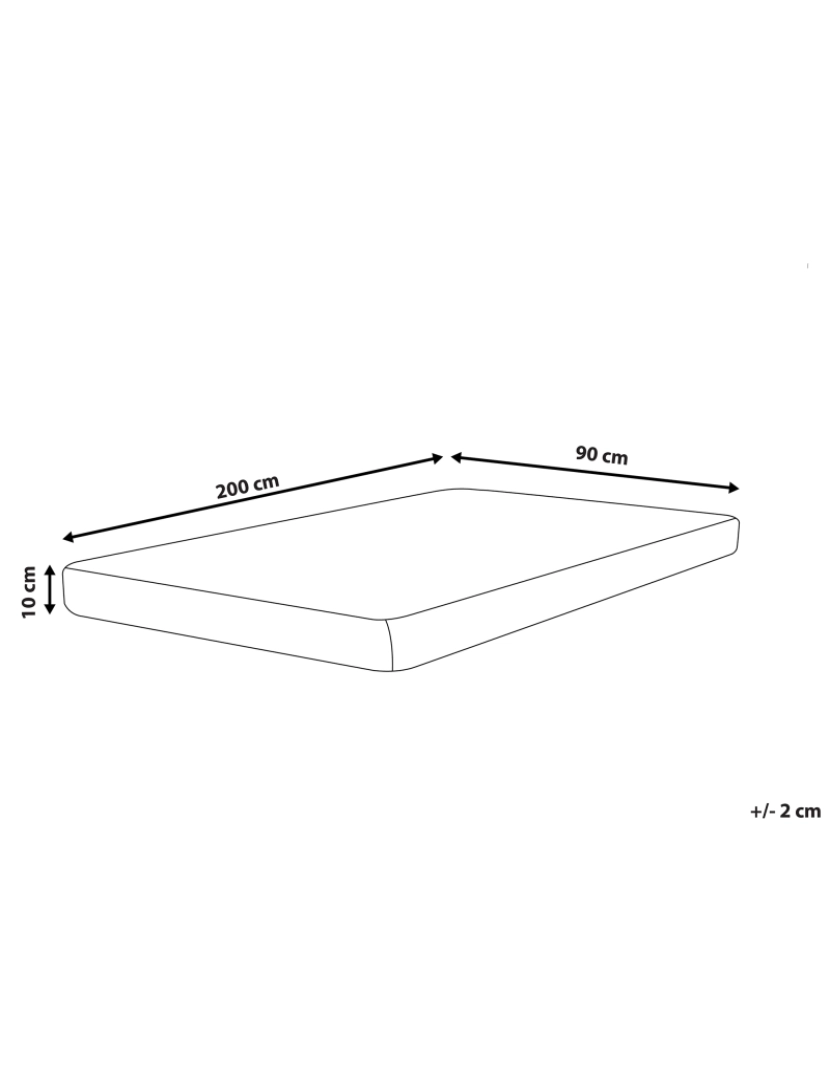 Beliani - Colchão de espuma 90 x 200 cm Tamanhos Diversos