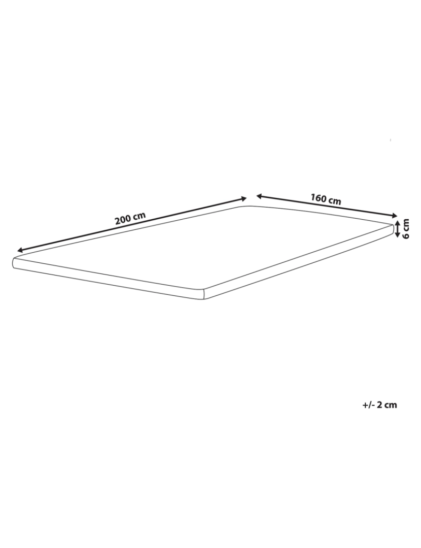 Beliani - Sobre-colchão 160 x 200 cm Tamanhos Diversos
