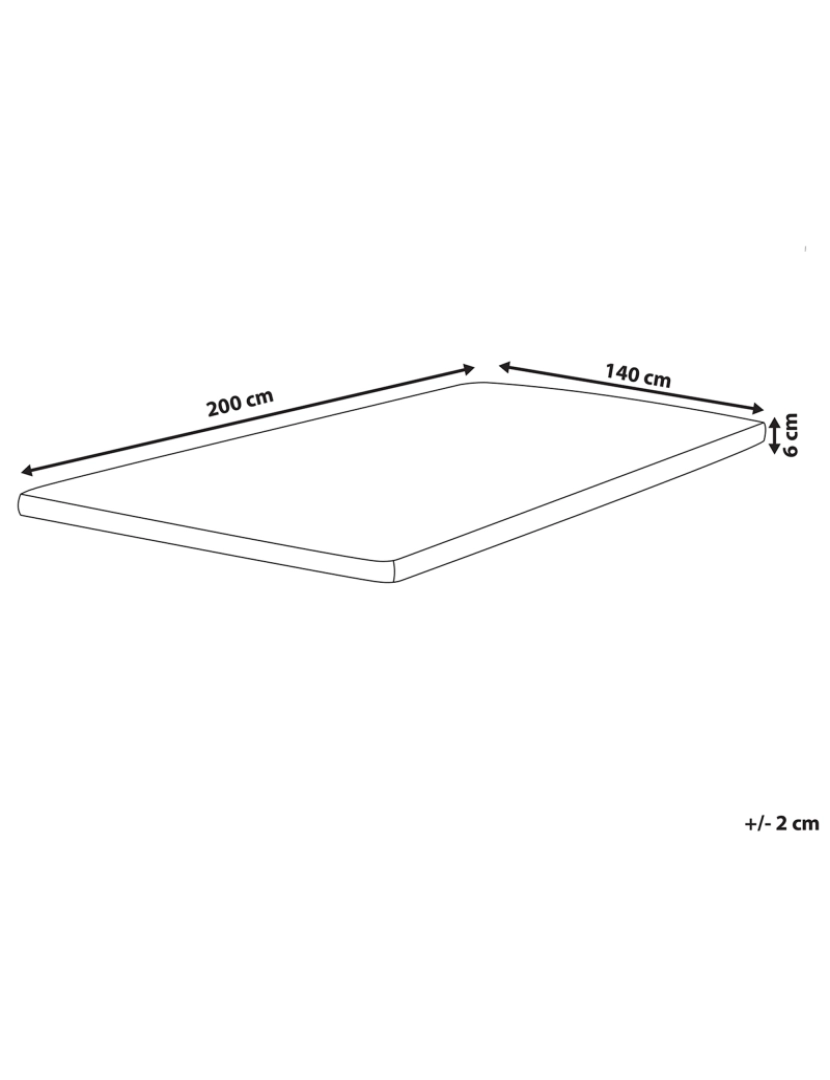 Beliani - Sobre-colchão 140 x 200 cm Tamanhos Diversos