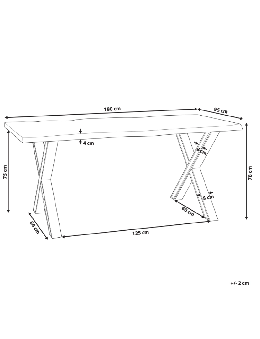 Beliani - Mesa de jantar em madeira 180 x 95 cm BROOKE