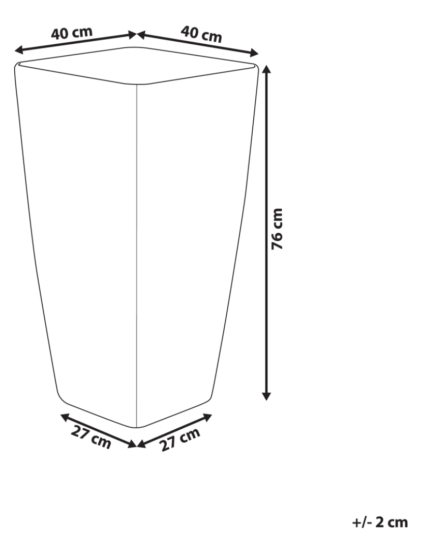 imagem de Vaso para plantas em pedra branca 40 x 40 x 76 cm MODI1