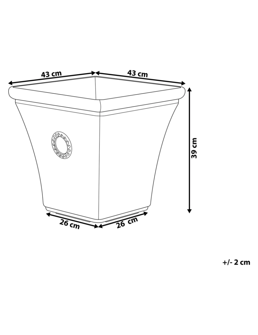 imagem de Vaso para plantas em pedra branca 43 x 43 x 39 cm ELATEIA1