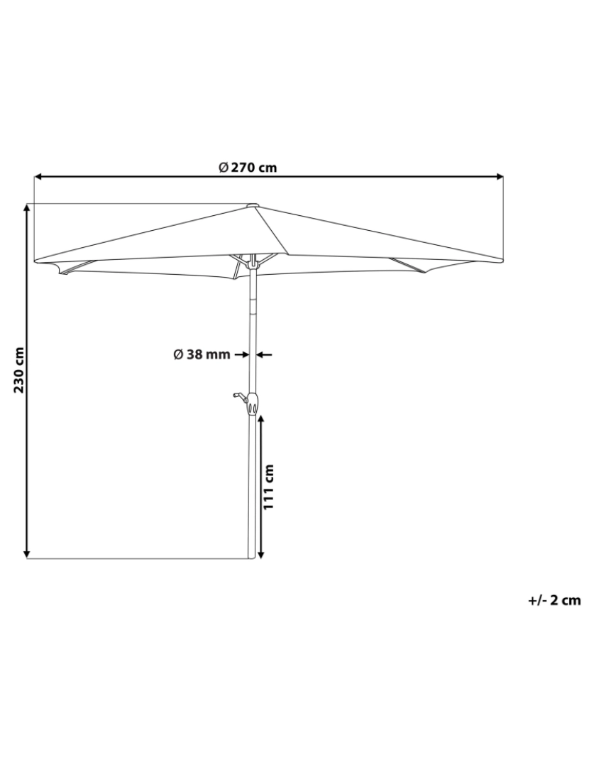 Beliani - Guarda-sol de jardim cinzento claro ⌀ 270 cm VARESE