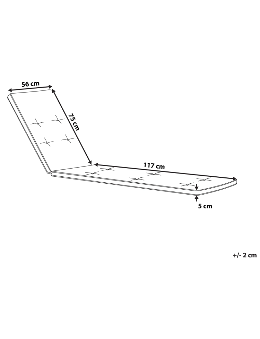 Beliani - Almofada complementar para espreguiçadeira 192 x 56 x 5 cm cinzento CESANA