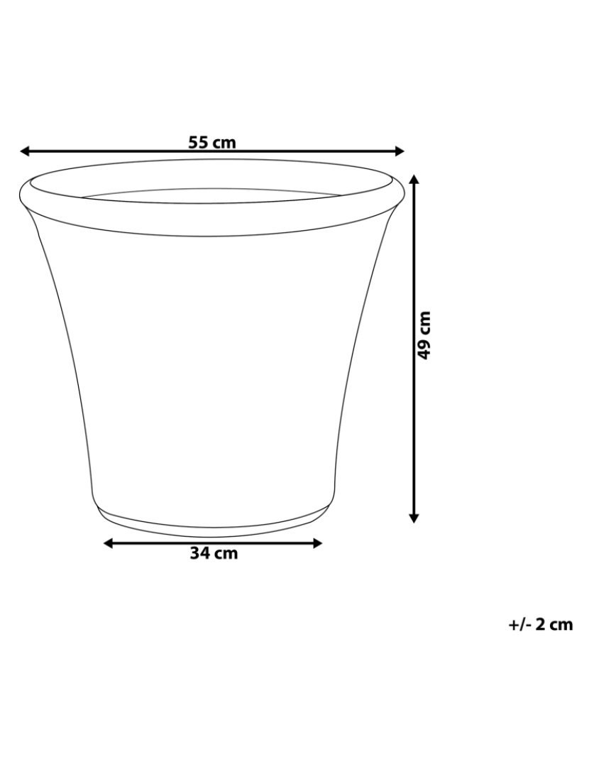 Beliani - Vaso para plantas em fibra de argila azul marinho 55 x 55 x 49 cm KOKKINO