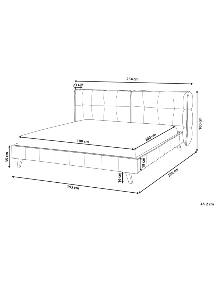 imagem de Cama de casal em veludo verde escuro 180 x 200 cm SENLIS1