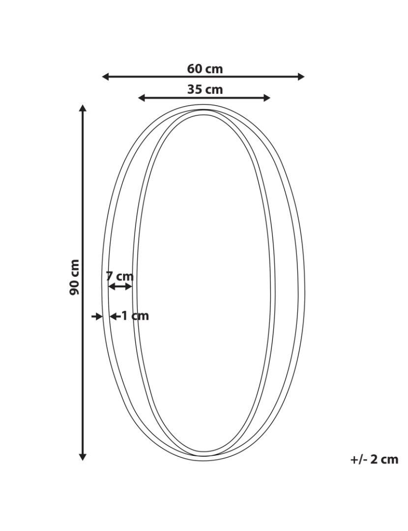 Beliani - Espelho 90 cm Dourado BESSON