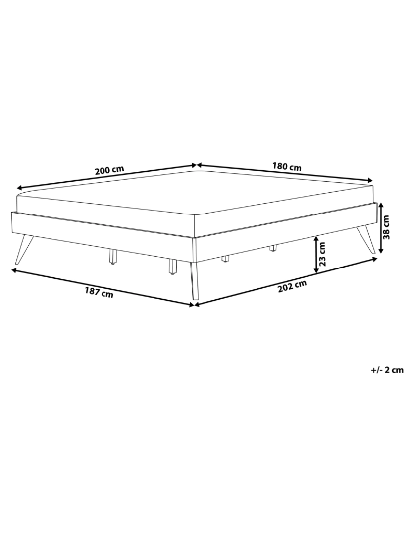 Beliani - Cama de casal castanho escuro 180 x 200 cm BERRIC