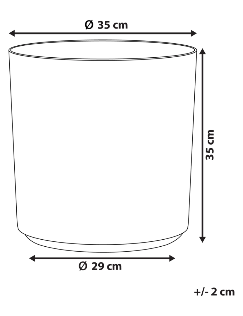 Beliani - Vaso para plantas cinzento ⌀ 35 cm VAGIA