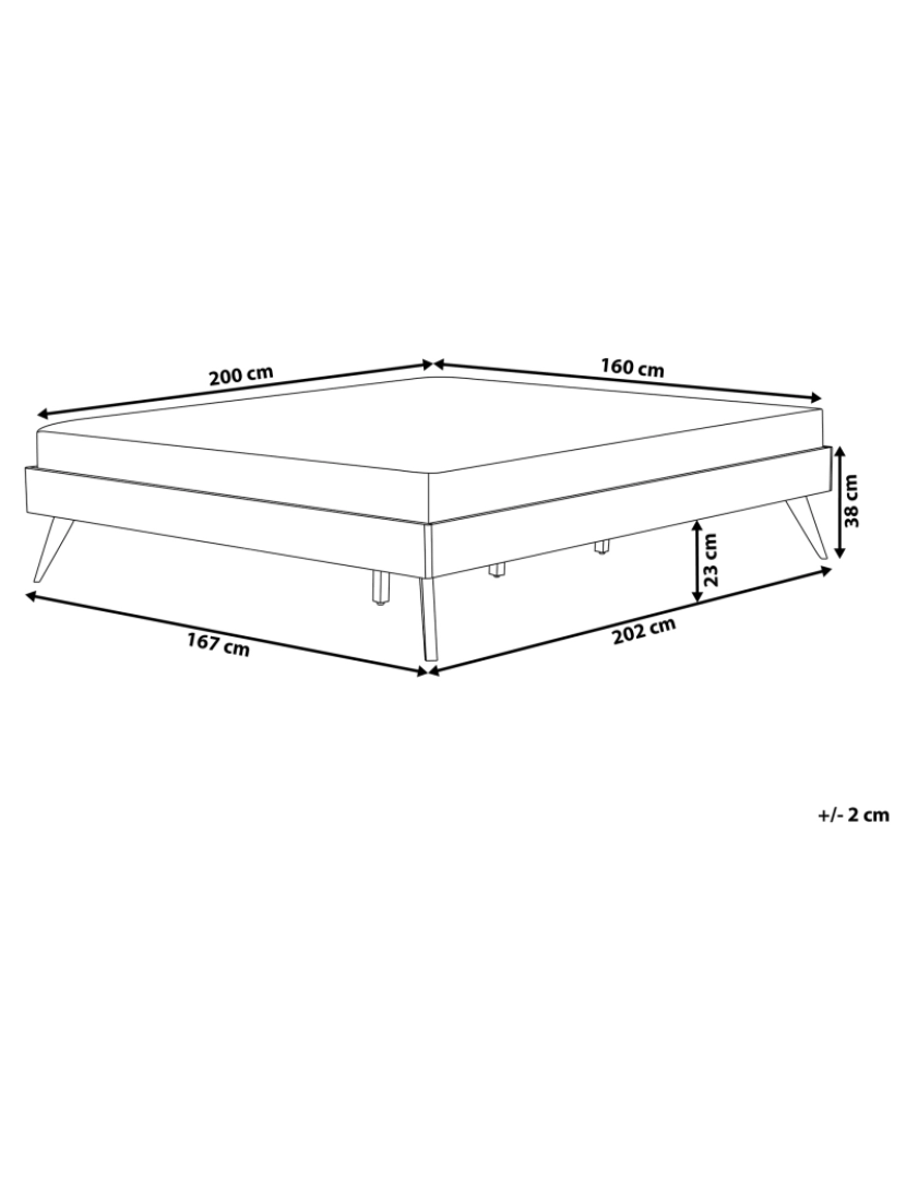 Beliani - Cama de casal castanho escuro 160 x 200 cm BERRIC