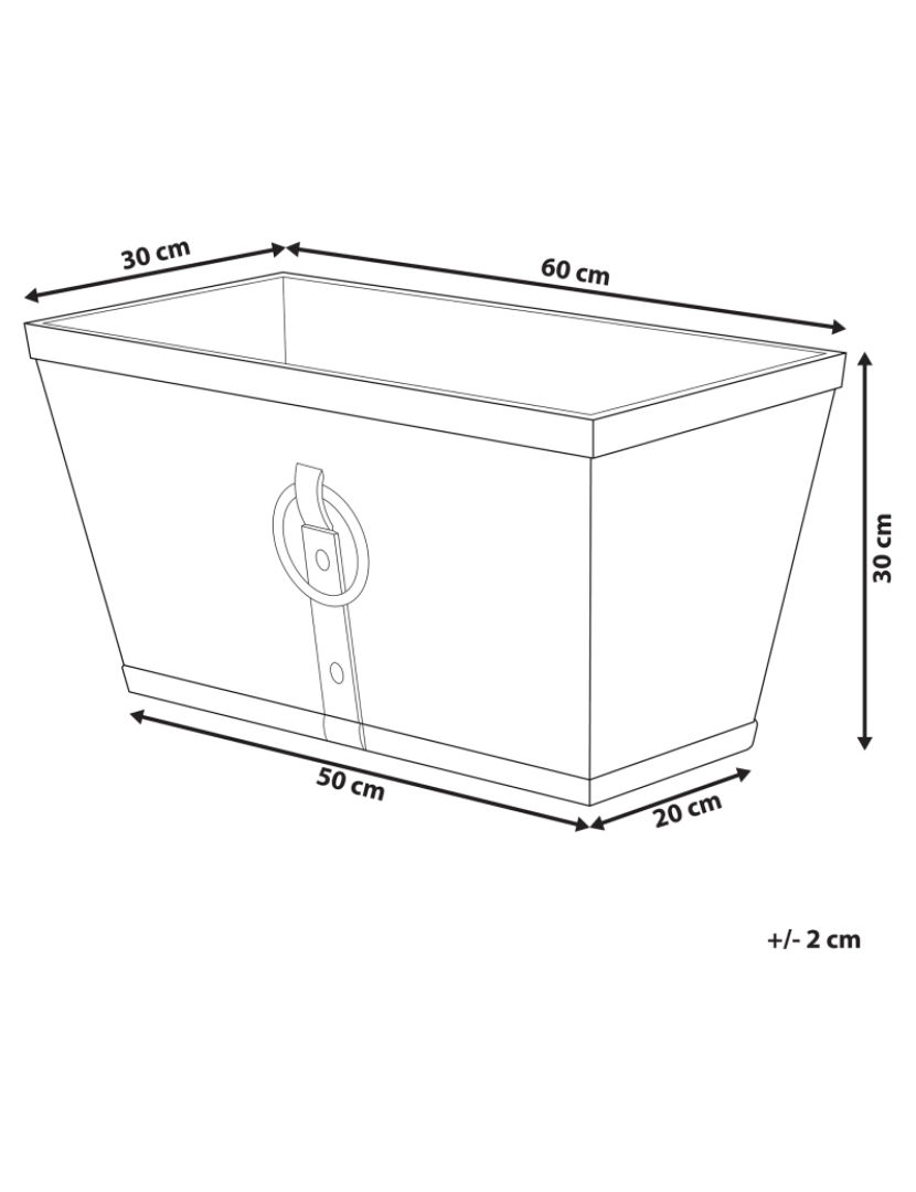 Beliani - Vaso decorativo 60 x 30 x 30 cm castanho PORIA