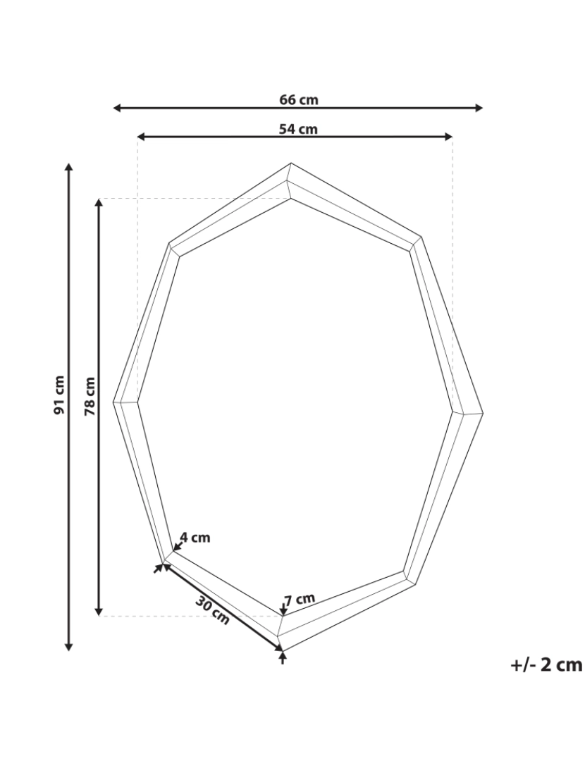 Beliani - Espelho 91 cm Prateado OENO