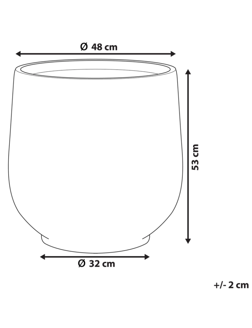 imagem de Vaso para plantas em fibra de argila cinzenta clara 48 x 48 x 53 cm DIONI1