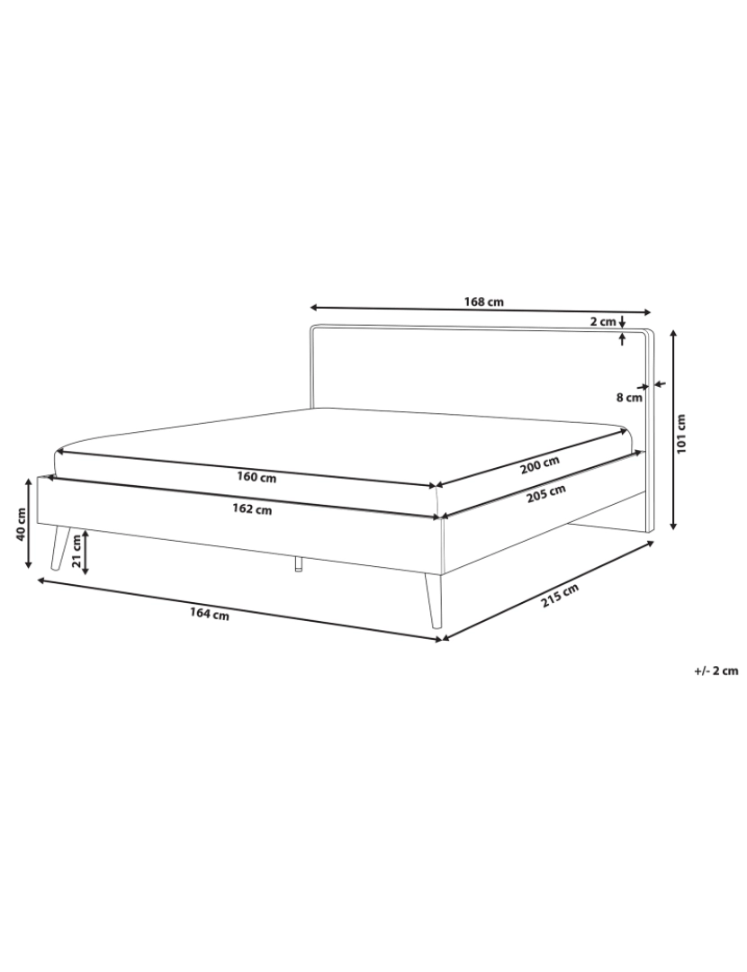 Beliani - Cama de casal em madeira clara e branca 160 x 200 cm SERRIS