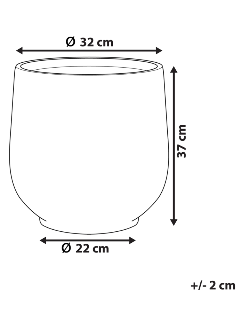 Beliani - Vaso para plantas em fibra de argila cinzenta clara 32 x 32 x 37 cm DIONI