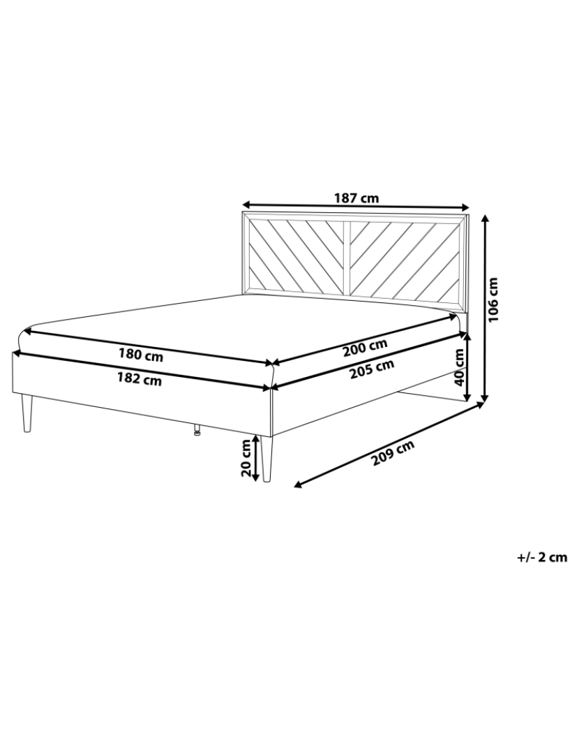 Beliani - Cama de casal em madeira escura 180 x 200 cm MIALET