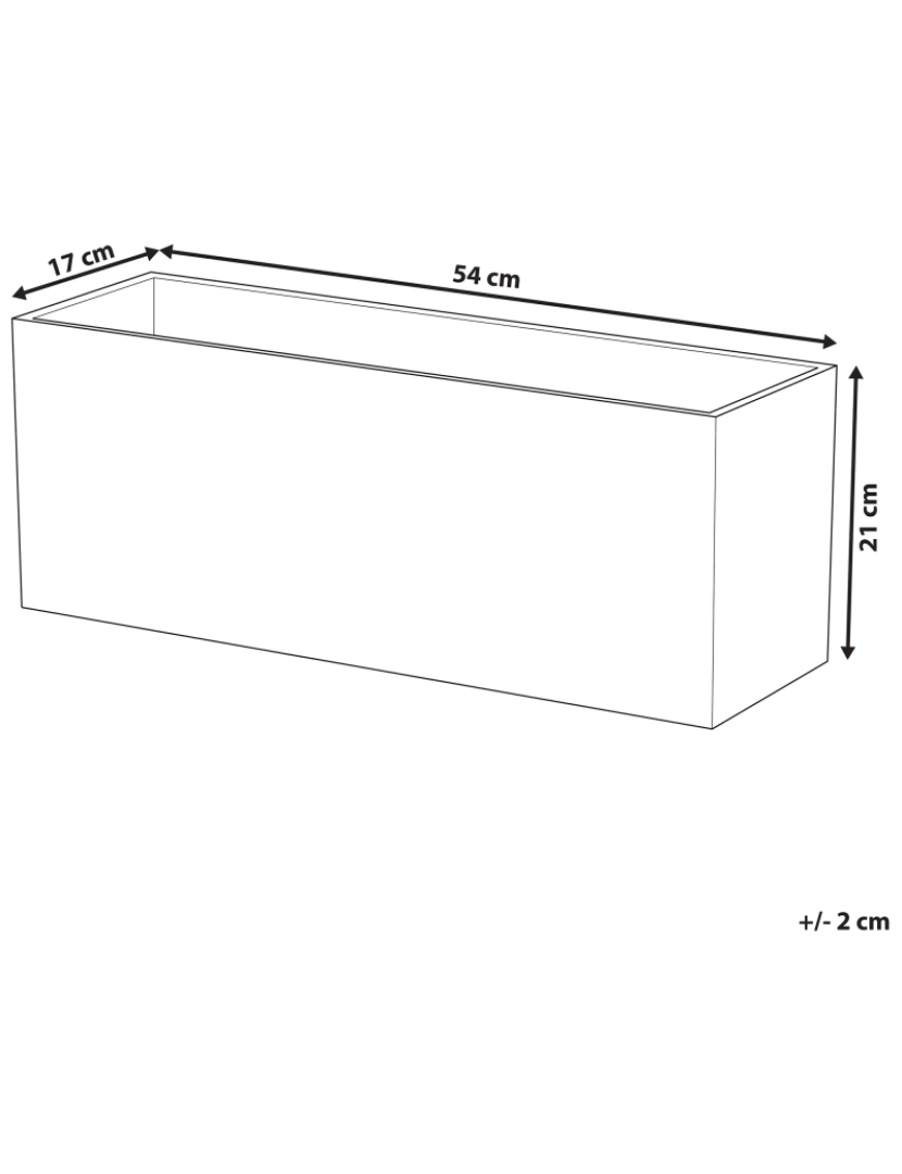 Beliani - Vaso com efeito de madeira branca 54 x 17 x 21 cm PAOS