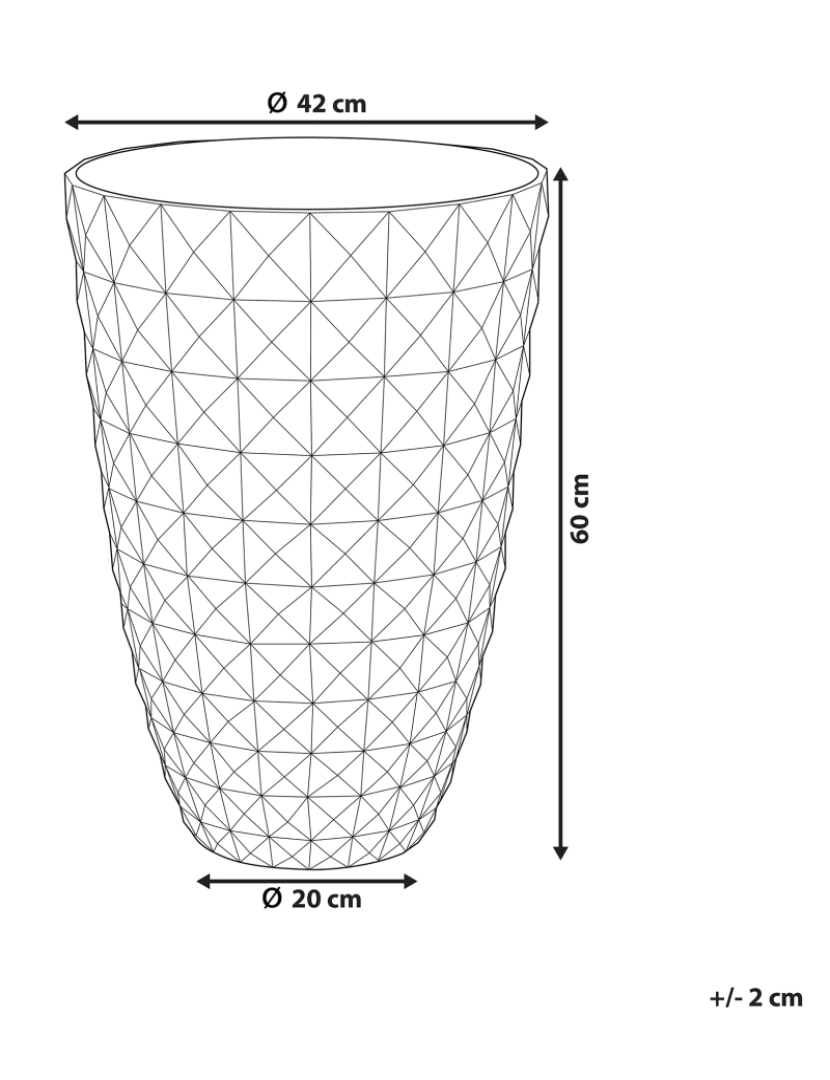 imagem de Vaso para plantas em fibra de argila azul marinho 42 x 42 x 59 cm FERIZA1