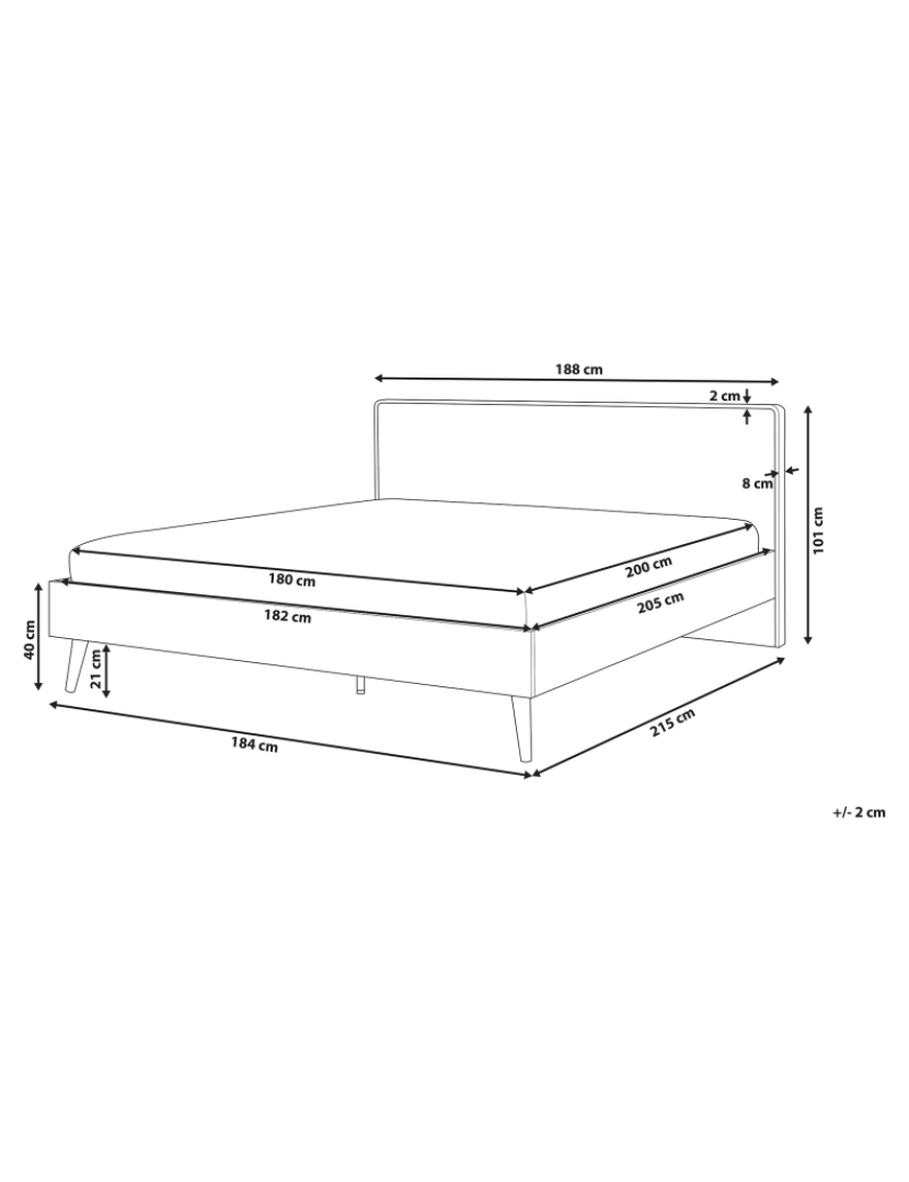 Beliani - Cama de casal em madeira clara e branca 180 x 200 cm SERRIS