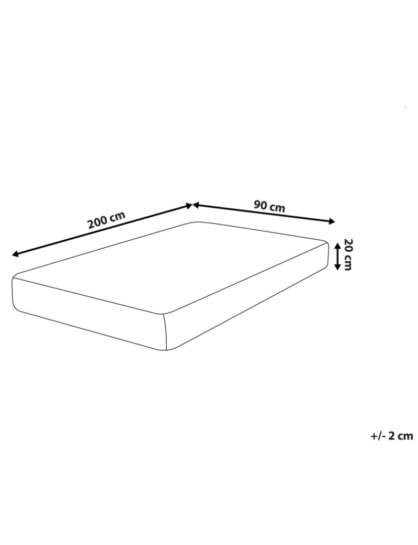 Beliani - Colchão de espuma de gel 90 x 200 cm Intermédio (H2) ALLURE