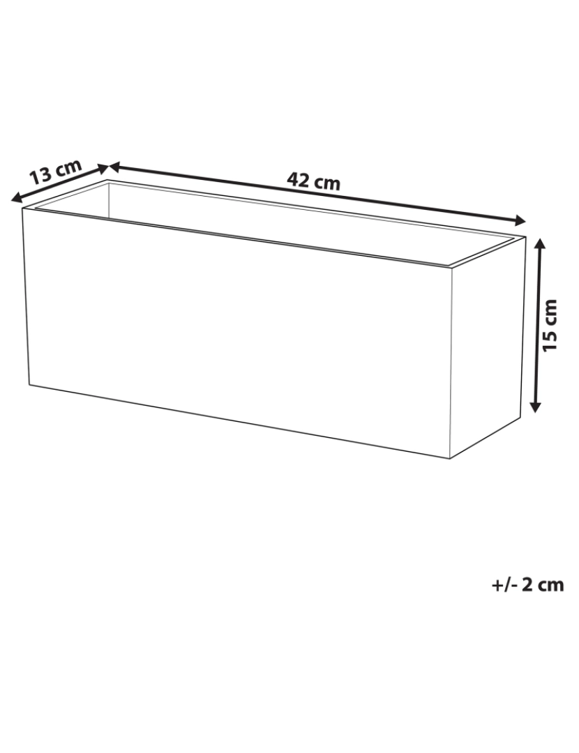 Beliani - Vaso com efeito de madeira branca 42 x 13 x 15 cm PAOS