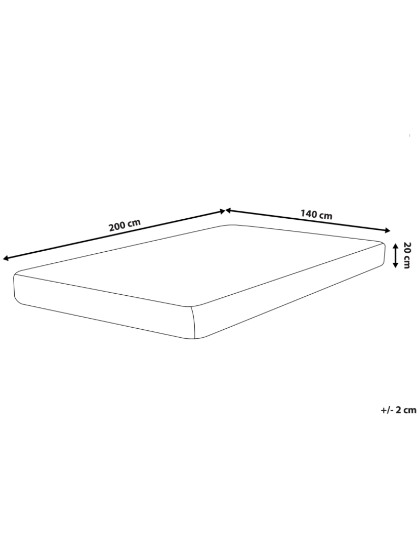 Beliani - Colchão de espuma de gel 140 x 200 cm Tamanhos Diversos