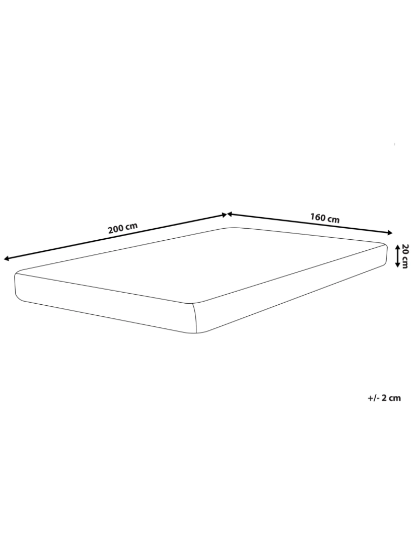 Beliani - Colchão de espuma de gel 160 x 200 cm Tamanhos Diversos