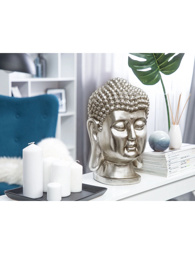 imagem de Estatueta decorativa prateada BUDDHA2