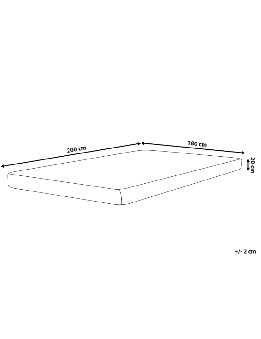 Beliani - Colchão de espuma de gel 180 x 200 cm Tamanhos Diversos
