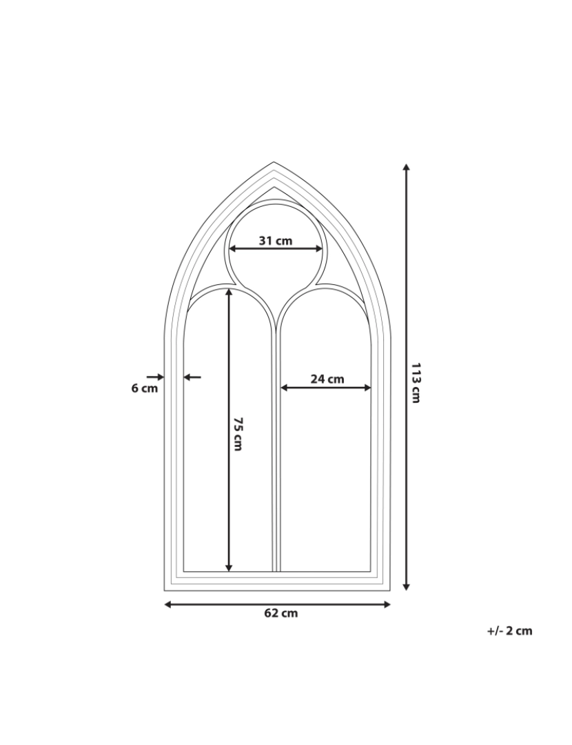 Beliani - Espelho 113 cm Branco TRELLY