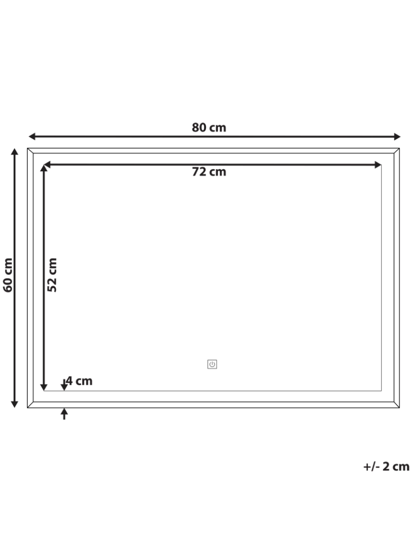 Beliani - Espelho de parede prateado com iluminação LED 80 x 60 cm ARGENS