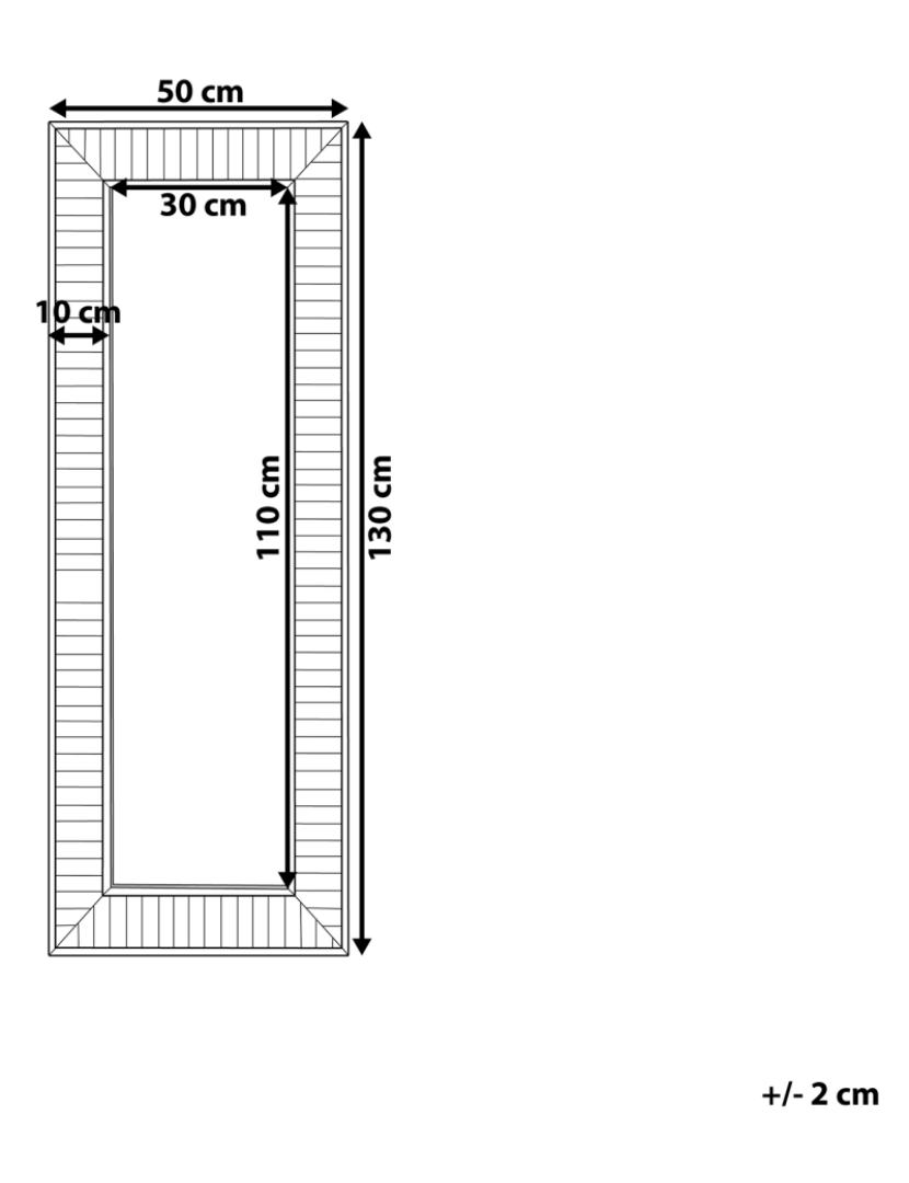 Beliani - Espelho 130 cm Cinzento ROSNOEN