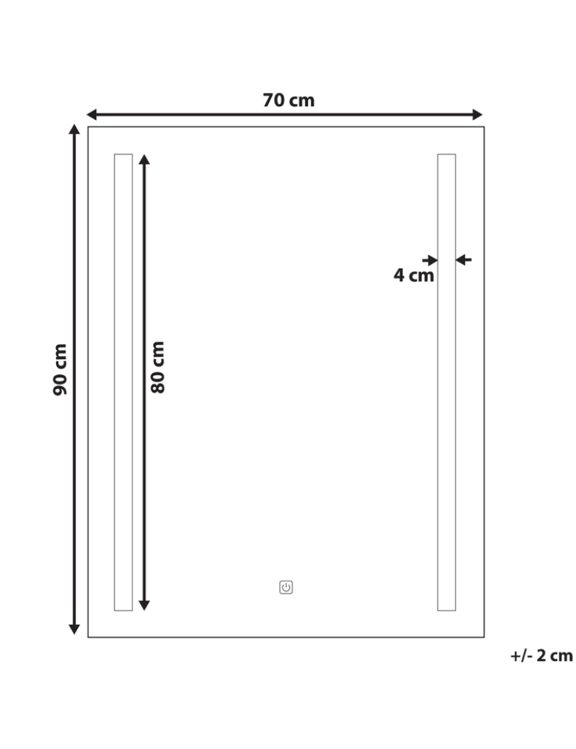 Beliani - Espelho de parede prateado com iluminação LED 70 x 90 cm MARTINET