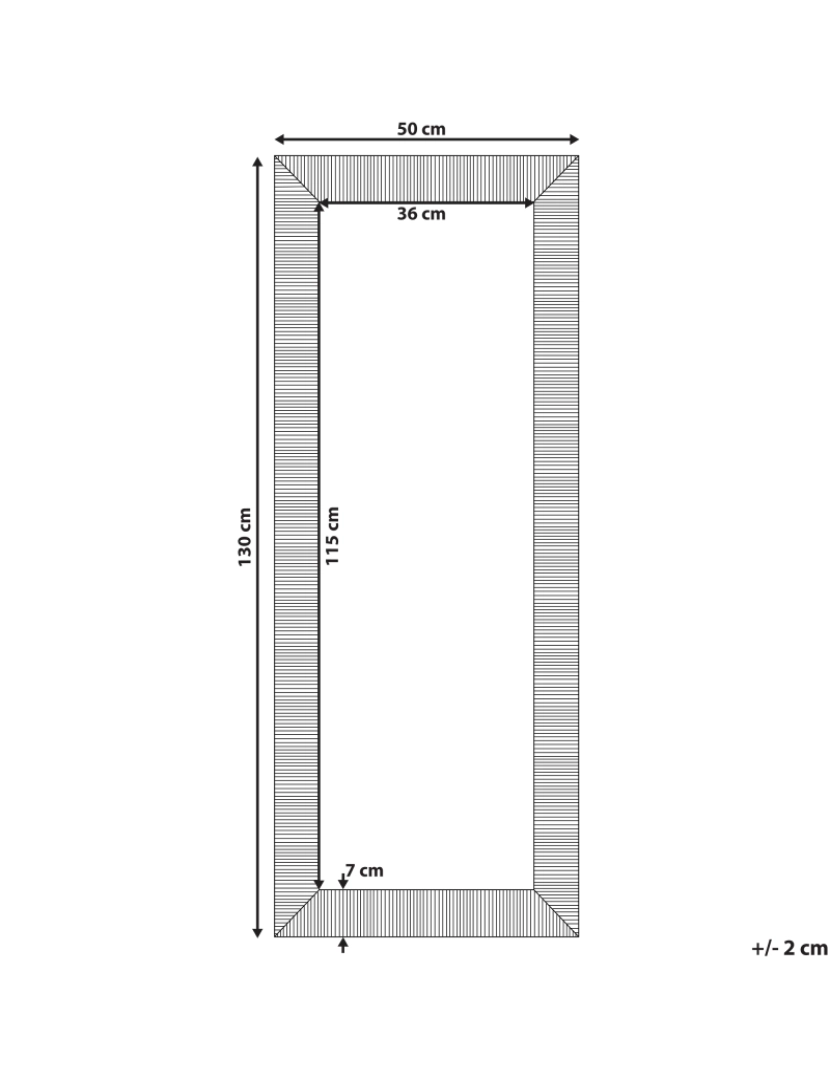 Beliani - Espelho 130 cm Preto DRAVEIL