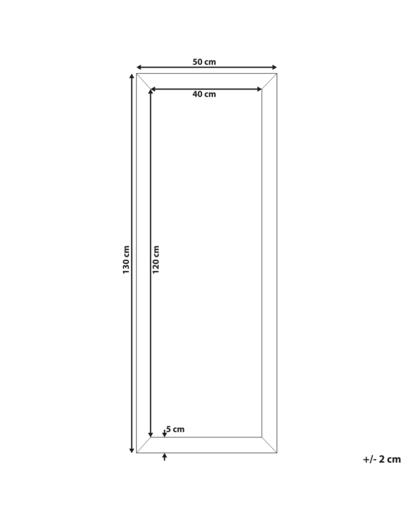 Beliani - Espelho 130 cm Prateado AJACCIO